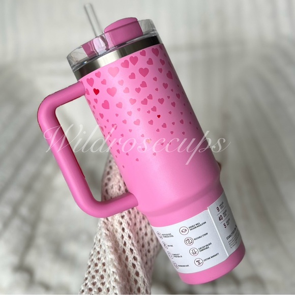 Stanley sweet hearts pink hearts Ruby hearts red hearts Valentine’s Day 30oz SET - Picture 6 of 6